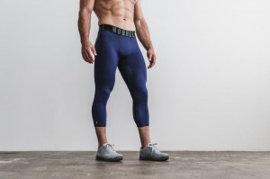 Collant Nobull 3/4 Compression Homme Bleu Marine Foncé | 98231-RQNB