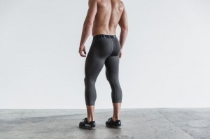 Collant Nobull 5/4 Compression Homme Grise Foncé | 86574-LSFQ
