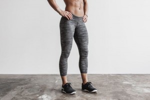 Collant Nobull Crop Femme Noir | 16839-PNVG