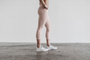 Collant Nobull Crop Femme Rose | 04163-XNOF