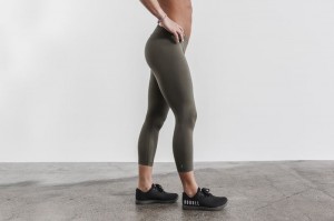 Collant Nobull Crop Femme Vert | 98540-USRW