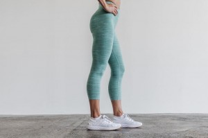 Collant Nobull High-Rise Crop Femme Bleu | 04978-GEWP