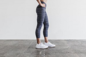 Collant Nobull High-Rise Crop Femme Bleu Marine | 84613-EBFG