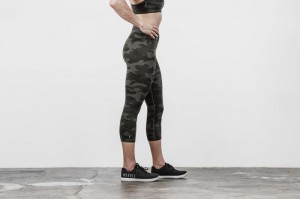 Collant Nobull High-Rise Crop Femme Grise Camouflage | 19653-INQW