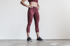 Collant Nobull High-Rise Crop Femme Leopard | 92461-OGTE