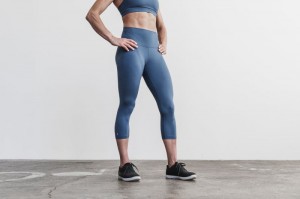 Collant Nobull High-Rise Femme Bleu | 02381-UZEB