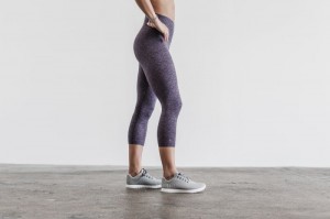 Collant Nobull High-Rise Femme Lavande Foncé | 53418-BRLQ