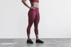 Collant Nobull High-Rise Femme Rouge Foncé | 07428-LKQG