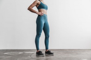 Collant Nobull High-Rise Femme Turquoise | 76892-MSNH