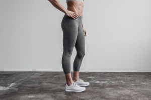 Collant Nobull Mid-Rise Crop Femme Grise | 29064-BGYC