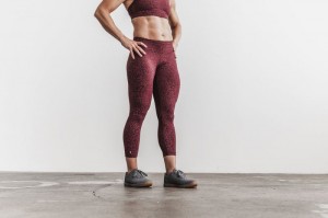 Collant Nobull Mid-Rise Crop Femme Leopard | 12964-YPXA