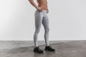 Collant Nobull Mid-Rise Femme Blanche | 98053-IXQB