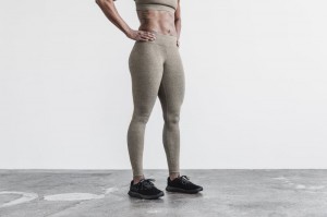 Collant Nobull Mid-Rise Femme Fallen Rock Heather | 42168-KNFI