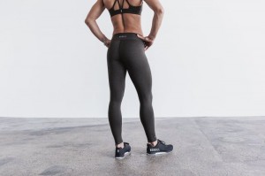 Collant Nobull Mid-Rise Femme Noir | 83259-ETXR