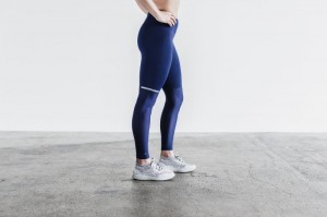 Collant Nobull Pace Femme Bleu Marine Foncé | 71569-YXDO