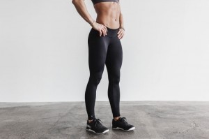 Collant Nobull Stretch Femme Noir | 14238-CBKV