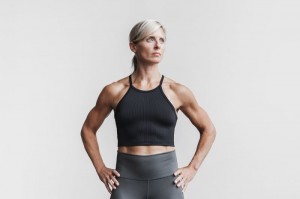 Debardeur Nobull Crop Femme Noir | 37602-ZOCR