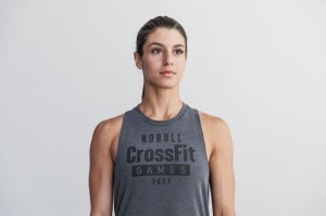 Debardeur Nobull Crossfit Games® High-neck Femme Grise Foncé | 03654-LWCJ