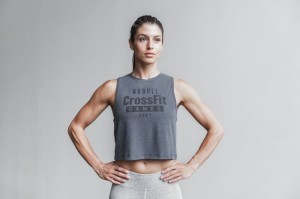 Debardeur Nobull Crossfit Games® Muscle Femme Grise Foncé | 47562-OFMN