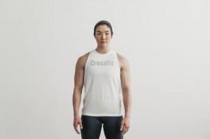 Debardeur Nobull Crossfit® High-neck Femme Blanche | 87549-HLZB