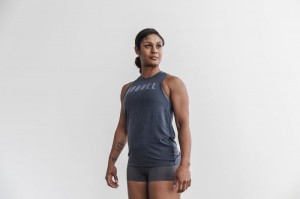 Debardeur Nobull High-neck Femme Bleu Marine | 60732-QRNC