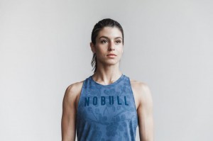 Debardeur Nobull High-neck Femme Bleu Rose | 74018-LEZA