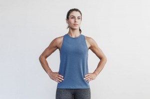 Debardeur Nobull High-neck Femme Bleu | 29560-CUYL