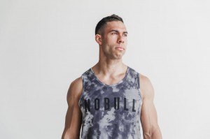 Debardeur Nobull Homme Blanche Noir | 18592-FYSO