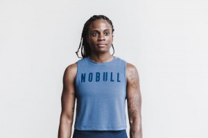 Debardeur Nobull Muscle Tank Femme Bleu | 32861-RGDJ
