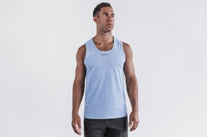 Debardeur Nobull Textured Homme Bleu Clair | 41928-EPVK
