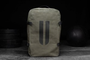 Sacs Nobull Horns Waxed Tela Duffleback Femme Army | 35920-NCDS