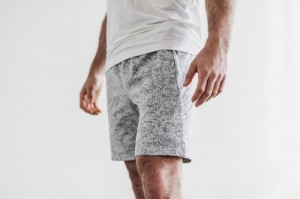 Short Nobull Knit Corta 8.5" Homme Blanche Camouflage | 40672-HAVG