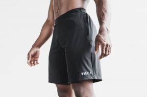 Short Nobull Stretch Woven Corta 9" Homme Noir | 12758-PVKJ