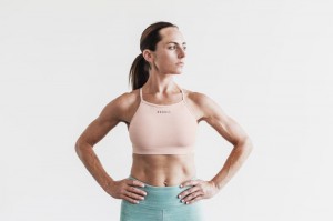Soutien Gorge Sport Nobull High-neck Femme Rose | 85267-ERSY