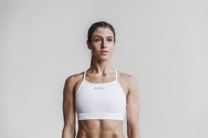 Soutien Gorge Sport Nobull High-neck Femme Blanche | 34926-QMNI