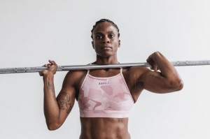 Soutien Gorge Sport Nobull High-neck Femme Rose Camouflage | 40259-IDVU