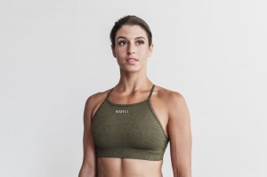 Soutien Gorge Sport Nobull High-neck Femme Vert Olive | 18596-AFCX