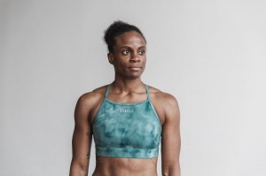 Soutien Gorge Sport Nobull High-neck Femme Bleu Vert Foncé | 91562-CYZS