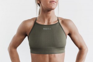 Soutien Gorge Sport Nobull High-neck Femme Vert | 47620-HOUY
