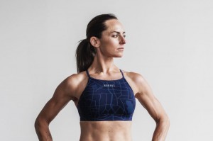 Soutien Gorge Sport Nobull High-neck Femme Bleu Marine Foncé | 60985-IQMN