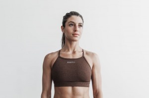 Soutien Gorge Sport Nobull High-neck Femme Marron | 70948-ITKD