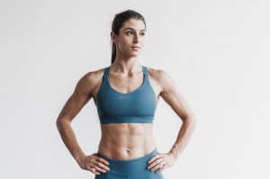 Soutien Gorge Sport Nobull Pace Femme Grise Bleu | 90426-AKZN