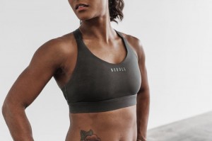 Soutien Gorge Sport Nobull Pace Femme Grise Foncé | 92481-GFDM