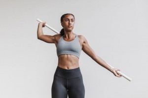 Soutien Gorge Sport Nobull Pace Femme Grise | 83507-FWKV