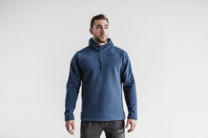 Sweat a Capuche Nobull Arctic Pullover Homme Grise Bleu | 71305-XAJB