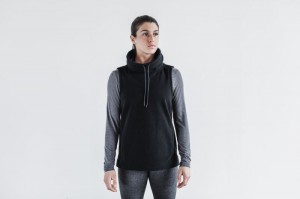 Sweat a Capuche Nobull Arctic Sans Manches Cowl Femme Noir | 95846-GVKN