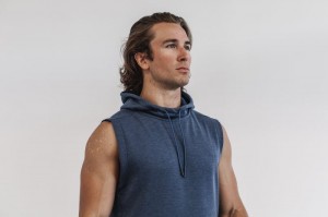 Sweat a Capuche Nobull Microplush Sans Manches Homme Grise Foncé | 62305-MJPF