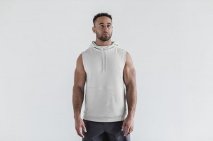 Sweat a Capuche Nobull Microplush Sans Manches Homme Frost | 73415-SJTG