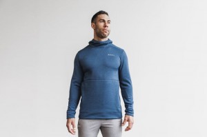 Sweat a Capuche Nobull Performance Pullover Homme Grise Bleu | 60187-ZBWI