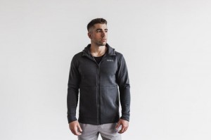 Sweat a Capuche Nobull Performance Zip-up Homme Grise Foncé | 75804-ODTG